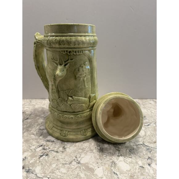 Vintage Ceramic German Hunter Beer Stein with Lid 1970s - Picture 9 of 9